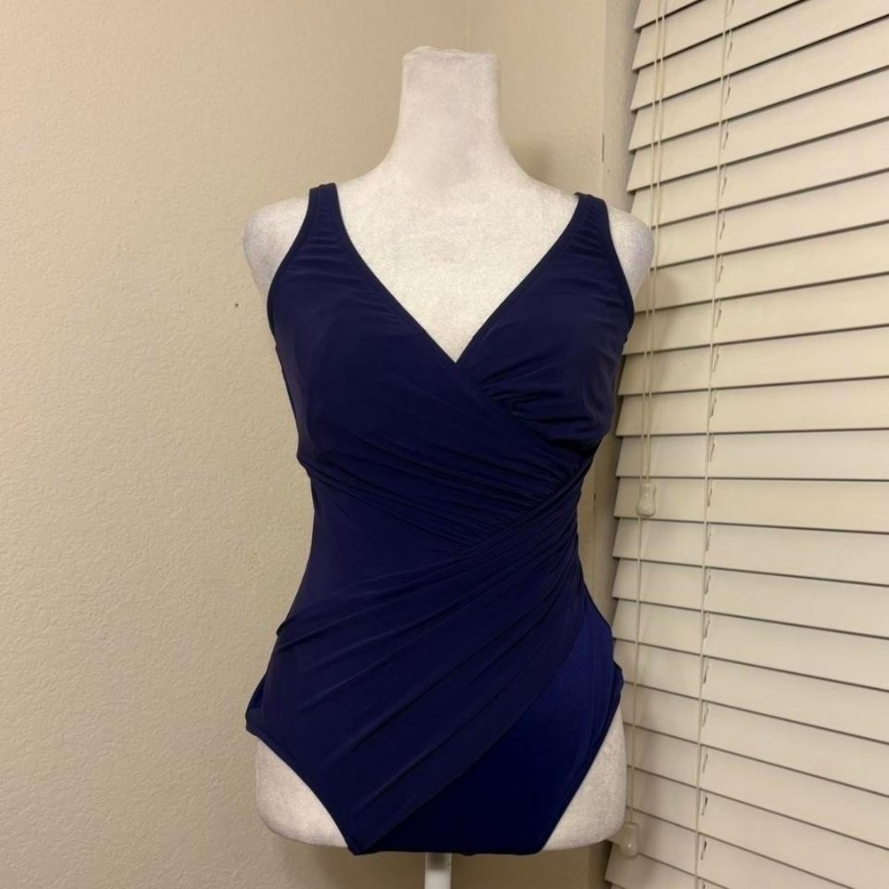 Miraclesuit Oceanus Azul size 12 slimming shapewear one piece swimsuit